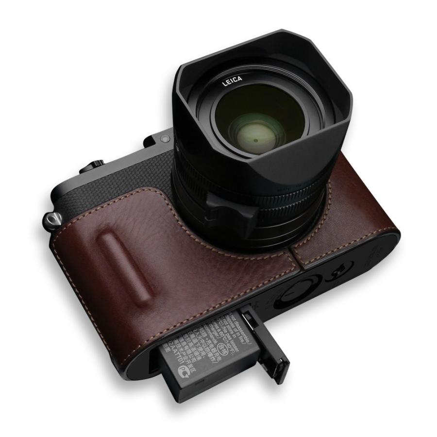 GARIZ Leica Q（Typ116）/Q-P用 本革カメラケース BL-LCQBR ブラウン
