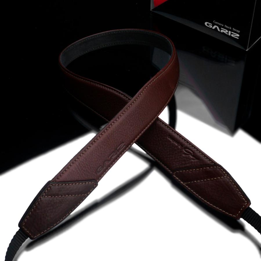 GARIZ Italian Leathere with Alcantara カメラネックストラップ AT-DSLABR ブラウン