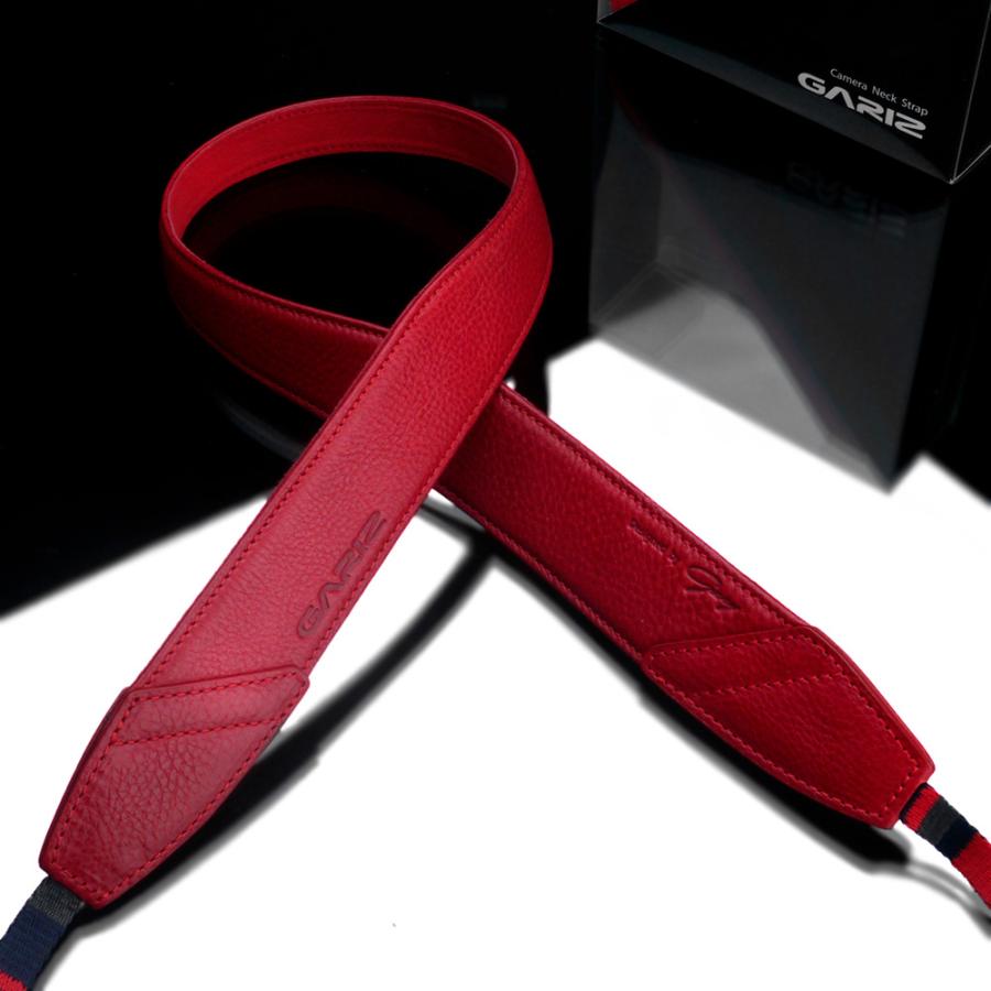 GARIZ Italian Leathere with Alcantara カメラネックストラップ AT-DSLAR レッド