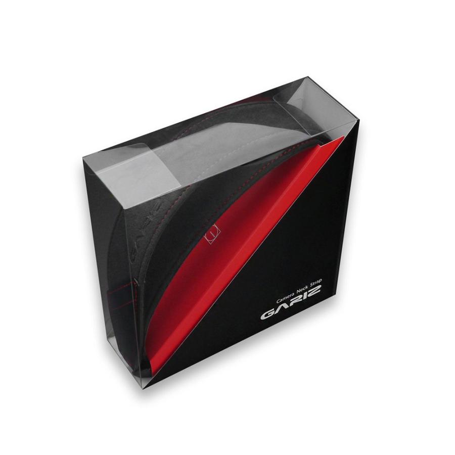 GARIZ Alcantara カメラネックストラップ AT-DSLCGR チャコールグレー/レッドステッチ