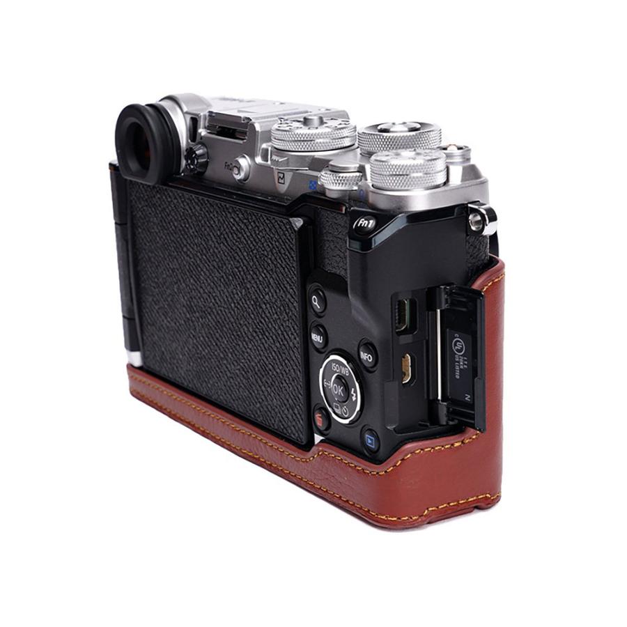TP Original OLYMPUS PEN-F用 ボディーハーフケース ブラウン