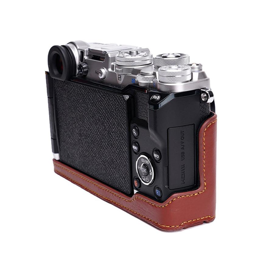 TP Original OLYMPUS PEN-F用 ボディーハーフケース ブラウン