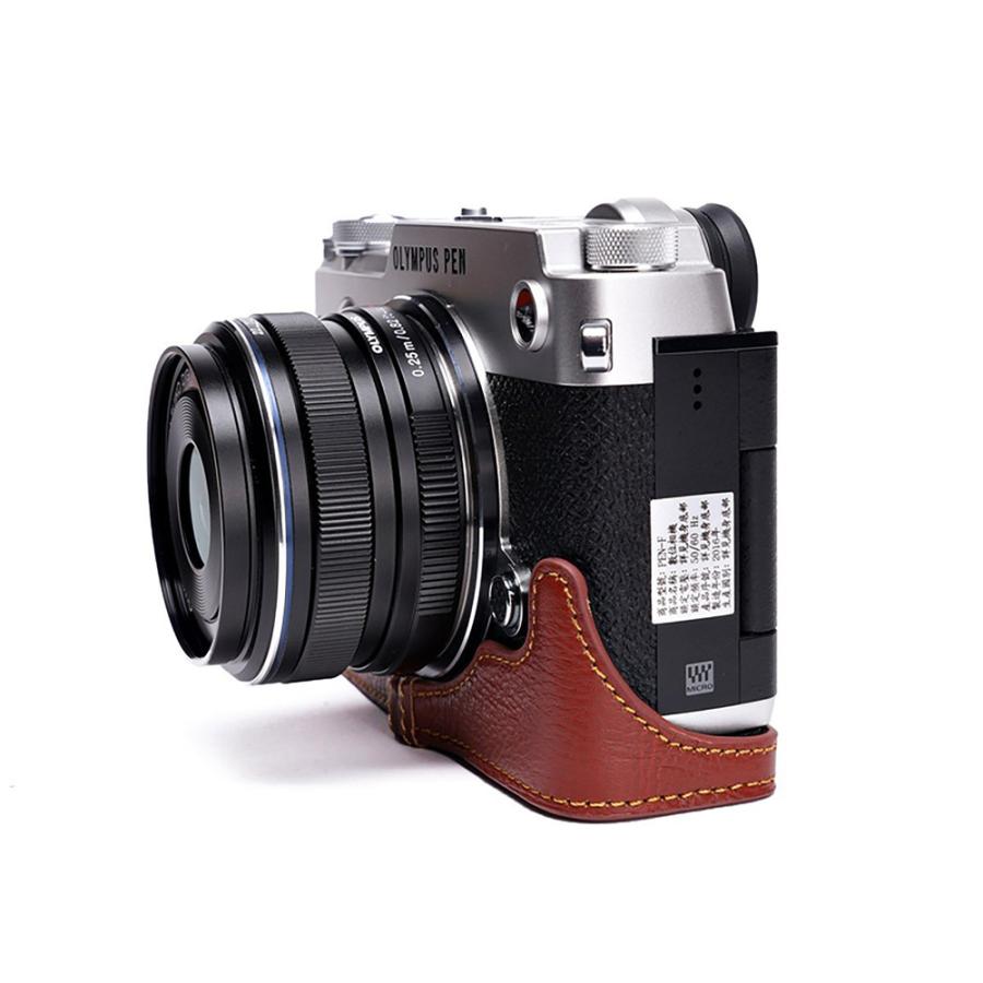 TP Original OLYMPUS PEN-F用 ボディーハーフケース ブラウン