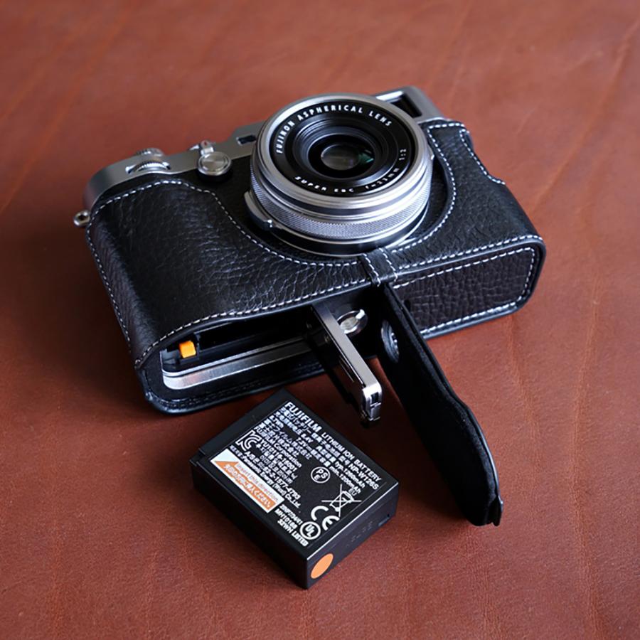 TP Original FUJIFILM X100F 用 ボディーハーフケース ブラック｜itempost｜02