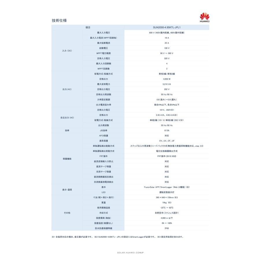 単相4.95kW 自立運転機能付】HUAWEI ハイブリッドパワコン 単相4.95kW 自立運転機能付】HUAWEI ハイブリッドパワコン