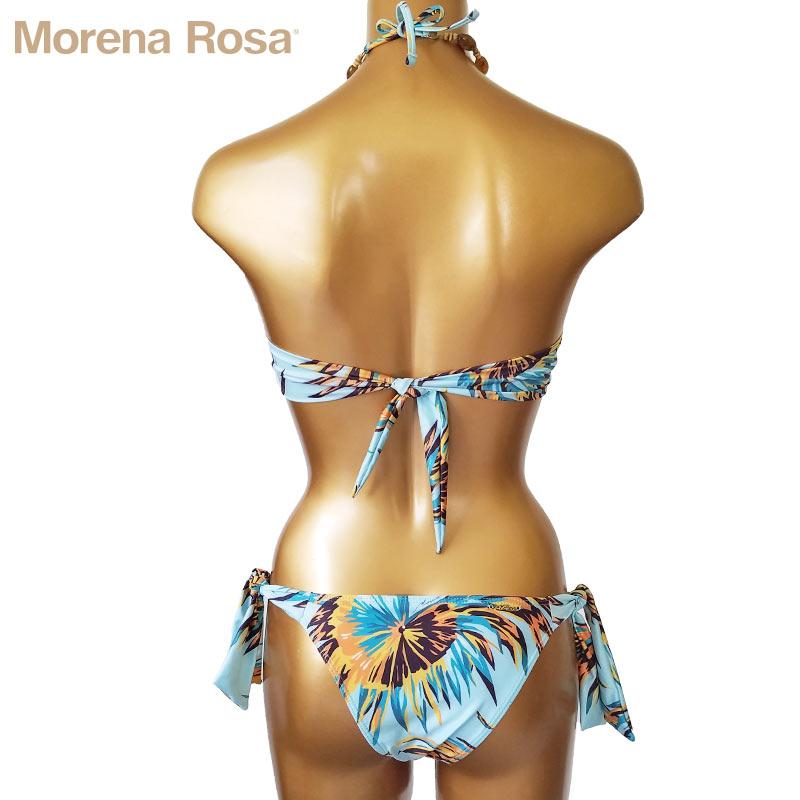 【Morena Rosa】モレナローザ ビジューネックレス付ボタニカル柄バンドゥ水着｜アクア |  | 03