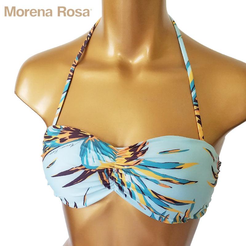 【Morena Rosa】モレナローザ ビジューネックレス付ボタニカル柄バンドゥ水着｜アクア |  | 04
