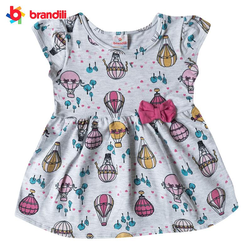 バルーンに乗ったワンちゃん柄デザインワンピース 女の子 Brandili ベビー服 マルチ 卸売