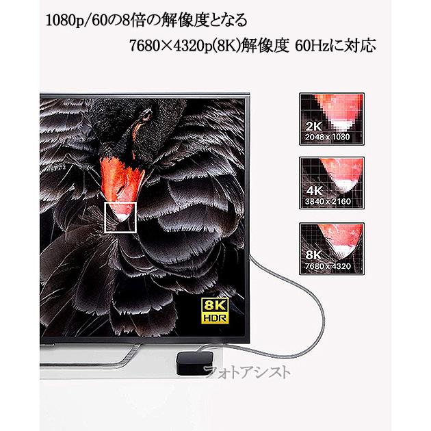 【互換品】LG エルジー対応  HDMI 2.1規格ケーブル　8K対応  HDMI A-A　3.0m  黒  UltraHD  48Gbps 8K@60Hz (4320p) 4K@120Hz対応　動的HDR｜itempost｜06