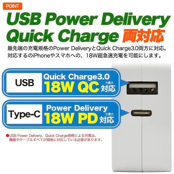 【互換品】 OPPO オッポ対応　ACアダプターとType-Cケーブル(A-C USB3.1 gen1 QC対応 2m 黒)充電セット　送料無料【メール便の場合】｜itempost｜05