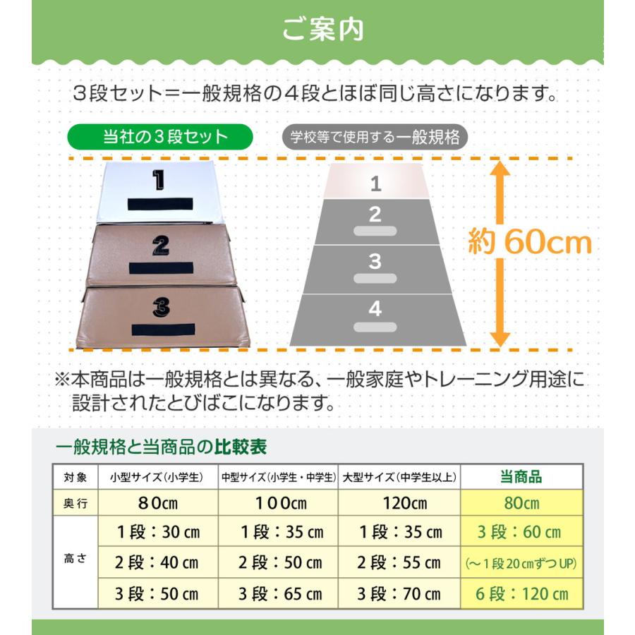 跳び箱 室内 子供 高学年向け ソフト 飛び箱 とび箱 ジョイント式 小学生 指導ライン 高重量 運動 自宅 子ども 室内 家庭用 高さ60cm 3段セット_18