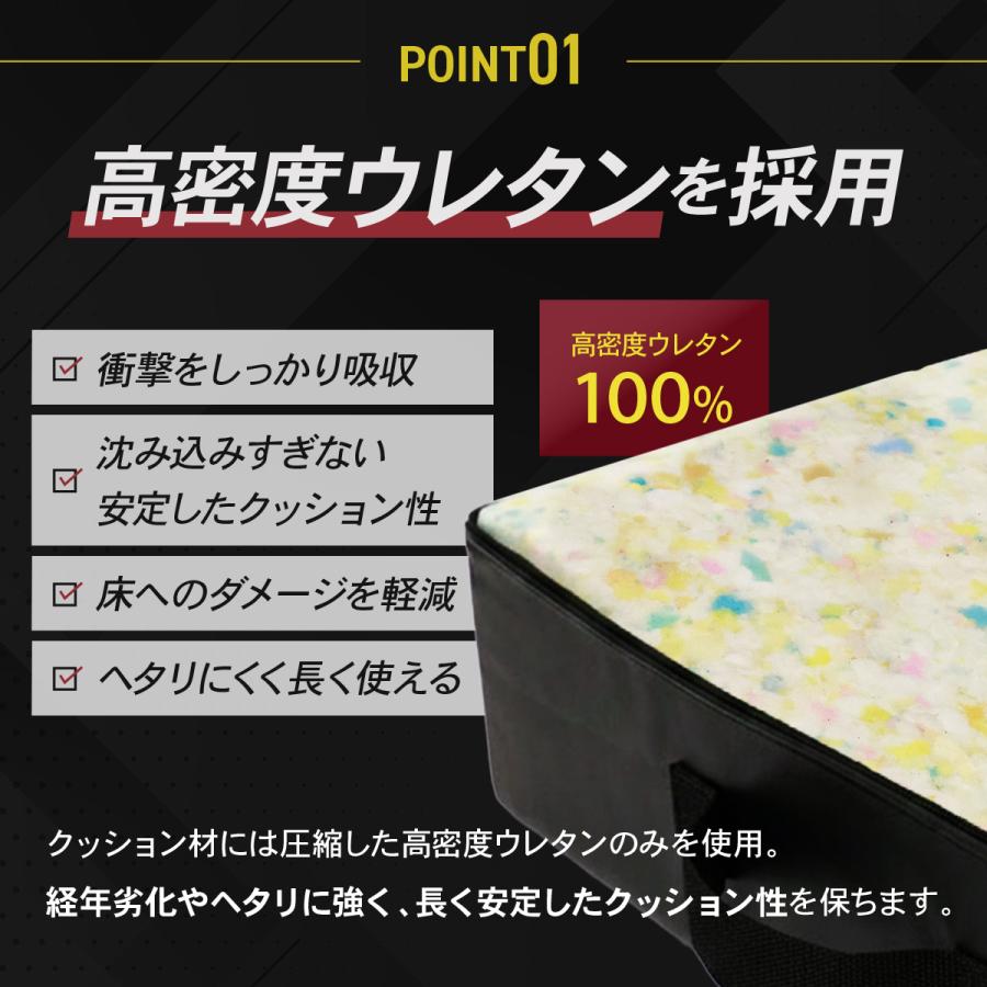 ドロップマット 40×60cm 厚さ15cm ダンベルマット バーベル 防音 衝撃吸収 圧縮ウレタン PVCレザー デッドリフト 床保護 筋トレ トレーニング ホームジム 2個セ_6