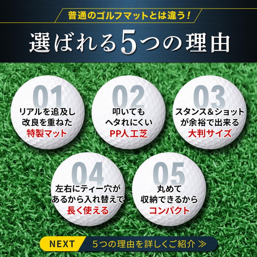ゴルフマット 大型 ゴルフ 練習 マット 素振り ドライバー スイング パター 練習器具 室内 屋外 人工芝 SBR 100×150cm ゴルフティー ゴルフボール Gセット