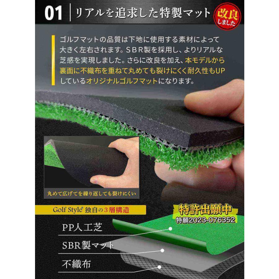 ゴルフマット 大型 ゴルフ 練習 マット 素振り ドライバー スイング パター 練習器具 室内 屋外 人工芝 SBR 100×150cm ゴルフティー ゴルフボール Gセット