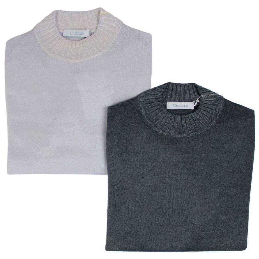 Cruciani（クルチアーニ） モックネックニット（27×9Ｇ切替） チャコールグレー　ガーメントダイ　長袖【２３ＦＷ・国内正規品】_18