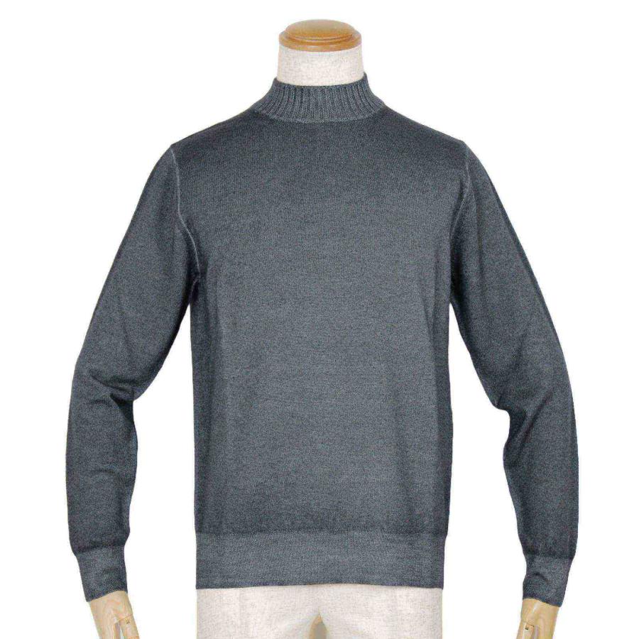 Cruciani（クルチアーニ） モックネックニット（27×9Ｇ切替） チャコールグレー　ガーメントダイ　長袖【２３ＦＷ・国内正規品】_1