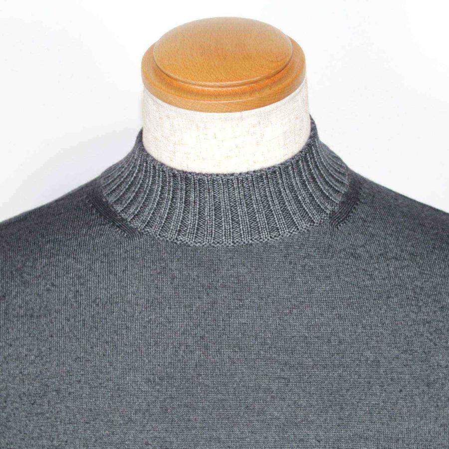 Cruciani（クルチアーニ） モックネックニット（27×9Ｇ切替） チャコールグレー　ガーメントダイ　長袖【２３ＦＷ・国内正規品】_2
