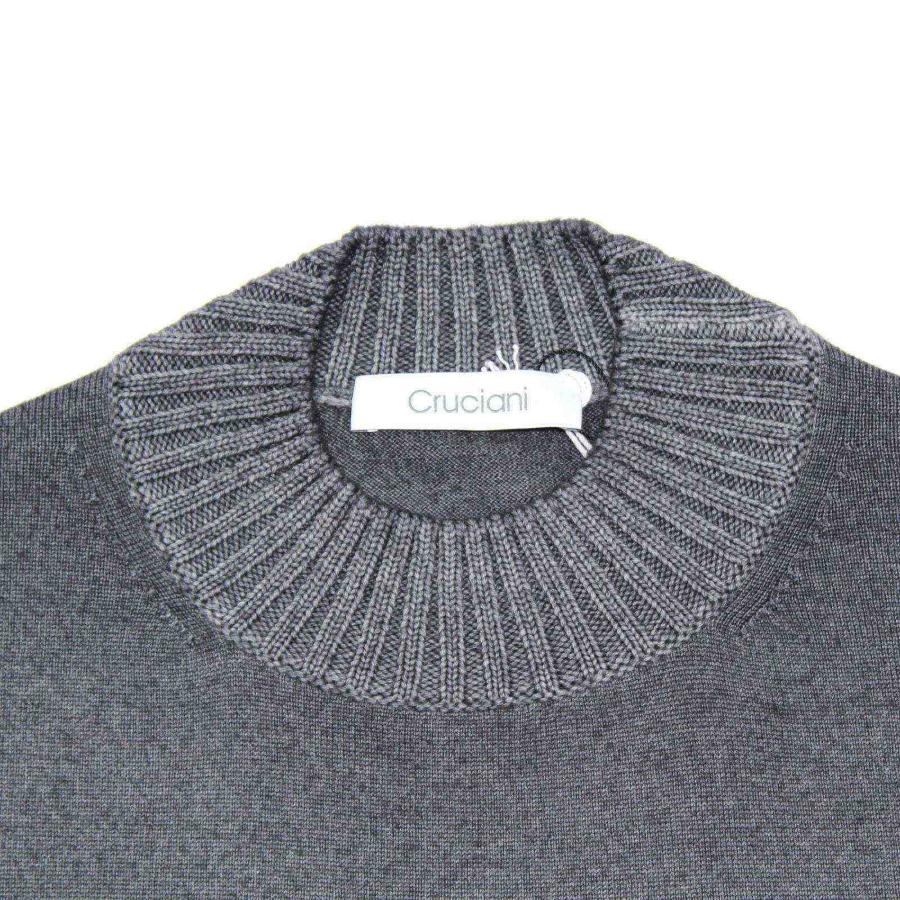 Cruciani（クルチアーニ） モックネックニット（27×9Ｇ切替） チャコールグレー　ガーメントダイ　長袖【２３ＦＷ・国内正規品】_7