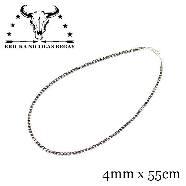 【Ericka Nicolas Begay（エリッカニコラスビゲイ）】Navajo Pearl Necklace ナバホパールネックレス [4mm/55cm] ナバホ族 Silver925（インゴットシルバー） Mat｜itempost｜02