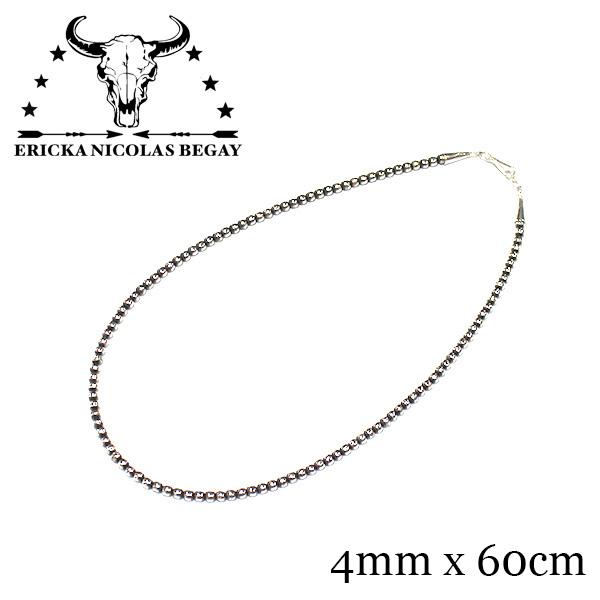 【Ericka Nicolas Begay（エリッカニコラスビゲイ）】Navajo Pearl Necklace ナバホパールネックレス [4mm/60cm] ナバホ族 Silver925（インゴットシルバー） Mat｜itempost｜02