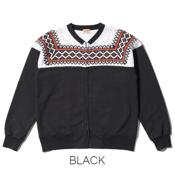 WHITESVILLE（ホワイツビル）】 SNOW PATTERN ZIP SWEAT SHIRT MADE IN 