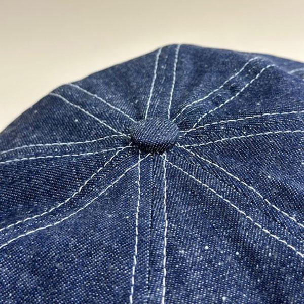 【在庫品】裏地付き　フリップキャスケット　13㌉デニム　デニムキャスケット DENIM CASQUETTE（デニム キャスケット）SE723 ネイビー