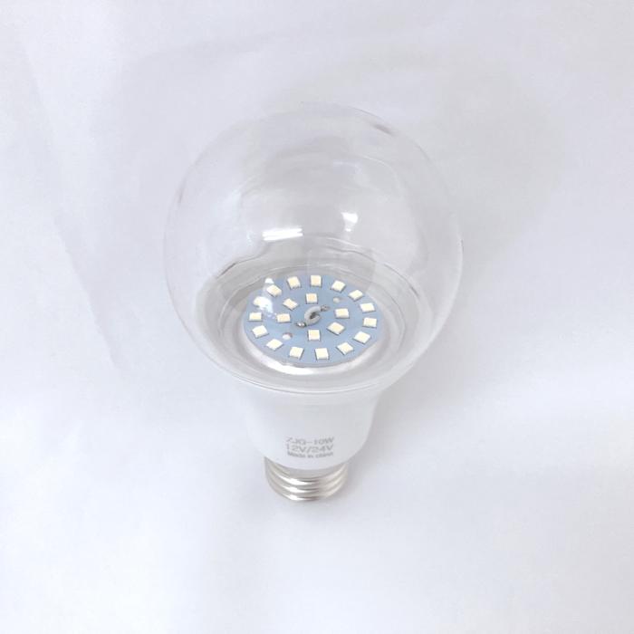 【5個】 LED電球 透明カバー 10W 12V24V 船舶用 集魚灯 LEDワークライト LED作業灯 船 作業灯 デッキライト E26ソケットの画像