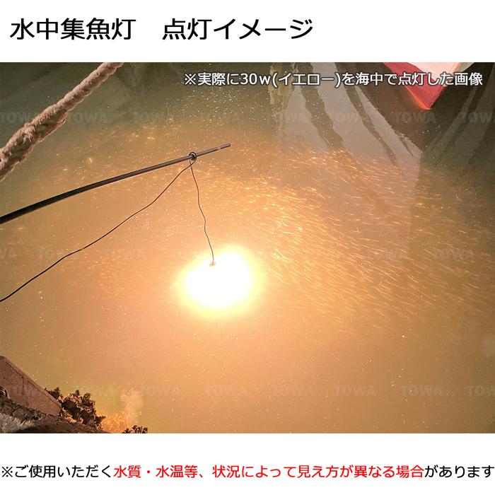 水中集魚灯 集魚ライト 水中ライト 黄色光 イエロー 30W しらす 水中集魚灯 集魚ライト 水中ライト 黄色光 イエロー 30W しらす