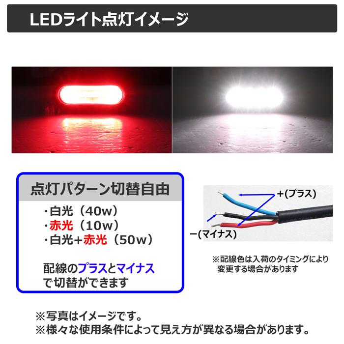 LEDワークライト　作業灯　CREE製　50w　24v　除雪車　レッド　投光器　船舶用　防水　デッキライト　除雪機　バックランプ　12v