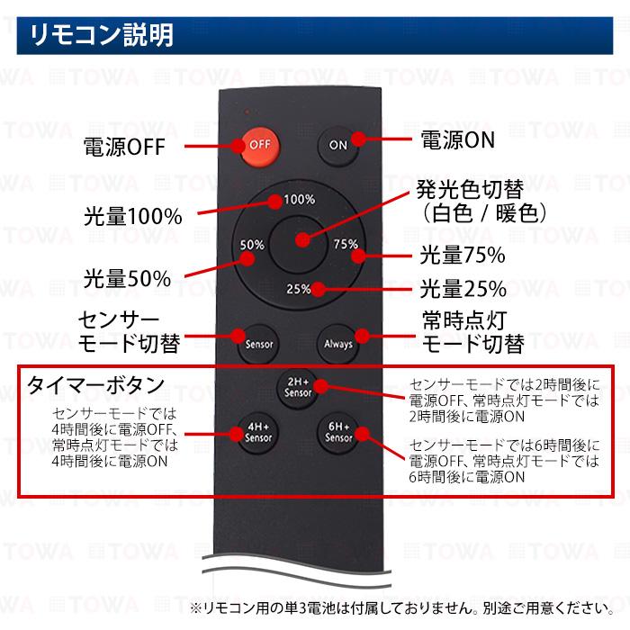 LED街灯 ソーラーライト 屋外 防水 10Ｗ ガーデンライト 駐車場灯 センサーライト  リモコン操作 庭先灯 防犯灯 車道｜itempost｜07