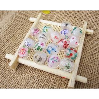 金魚 ひまわり 花 内絵アート クリスタルビーズ 中国結びパーツ 中国