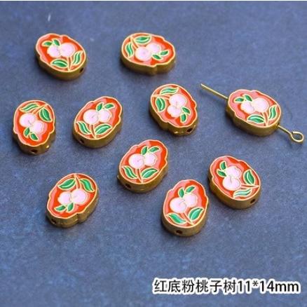 七宝焼きアクセントビーズ（5） 中国伝統景泰藍 ペンダントトップ 