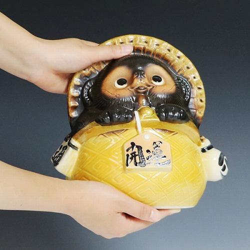 信楽焼き　がま口黄タヌキ蚊遣り　蚊やり器　［kr-0040］_3