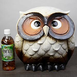信楽焼きふくろう　10号福多郎(白)　陶器フクロウ置物［fu-0139］_2