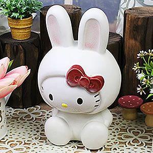 信楽焼き ハローキティちゃんうさぎ!信楽焼うさぎ 陶器ウサギ 置物
