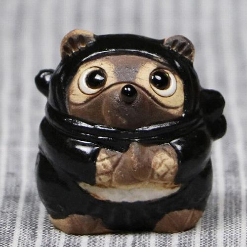 信楽焼きたぬき 忍者たぬき（ミニ） ニンジャ狸 陶器タヌキ ［ta-0300