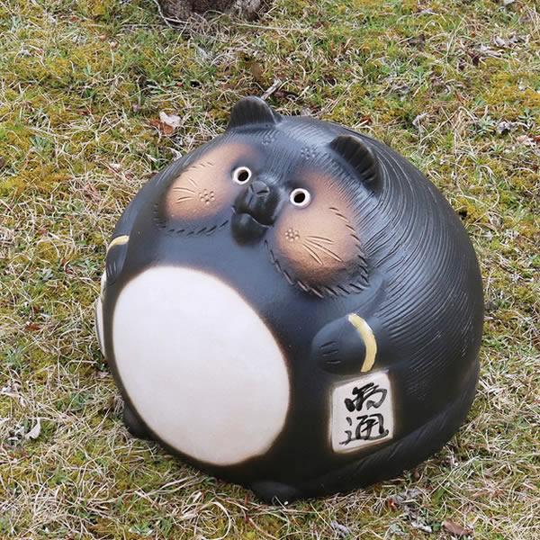 信楽焼きたぬき　大福狸　陶器タヌキ　狸　［ta-0326］_2