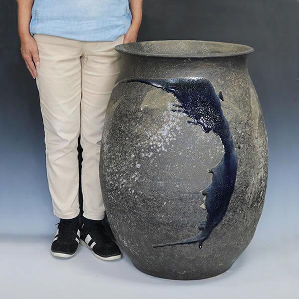大壷 信楽焼大つぼ 花瓶 花入れ 大ツボ 陶器つぼ 大きな花瓶 やきもの ［ha-0215］の画像