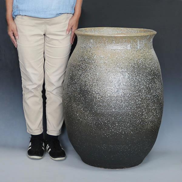 大壷 信楽焼大つぼ 花瓶 花入れ 大ツボ 陶器つぼ 大きな花瓶 やきもの ［ha-0216］の画像