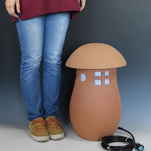 信楽焼 庭園灯 火色つぼ型 あんどん 陶器灯り 陶器照明 しがらき ［ak-0101］の画像