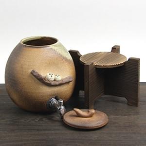 信楽焼き焼酎サーバー 仲良しふくろう 陶器サーバー[ss-0103]の画像