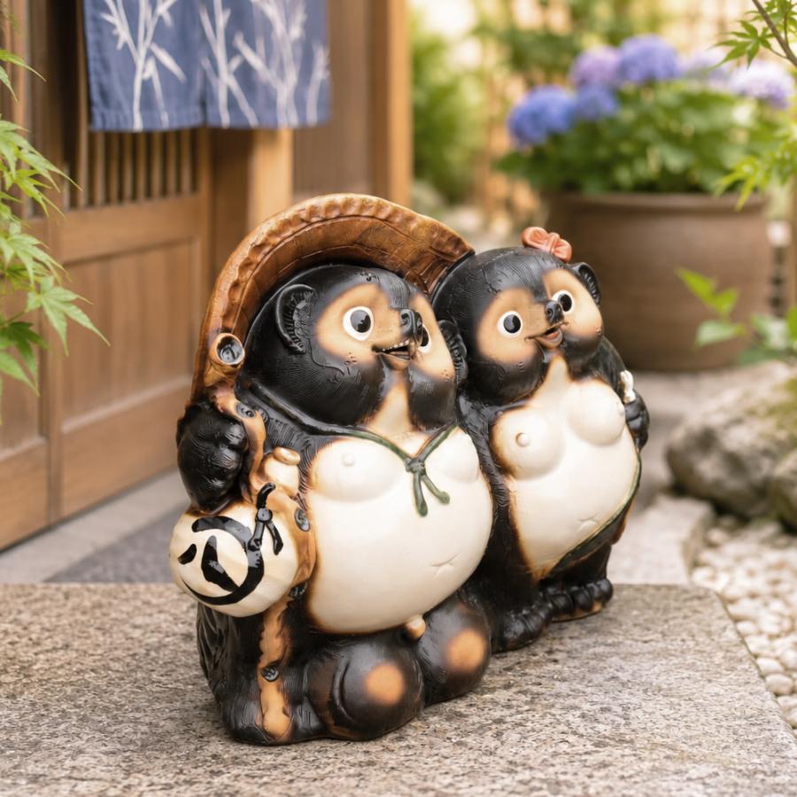 信楽焼 特大サイズ 夫婦たぬき アベック狸 ［送料無料］ : shopooo by