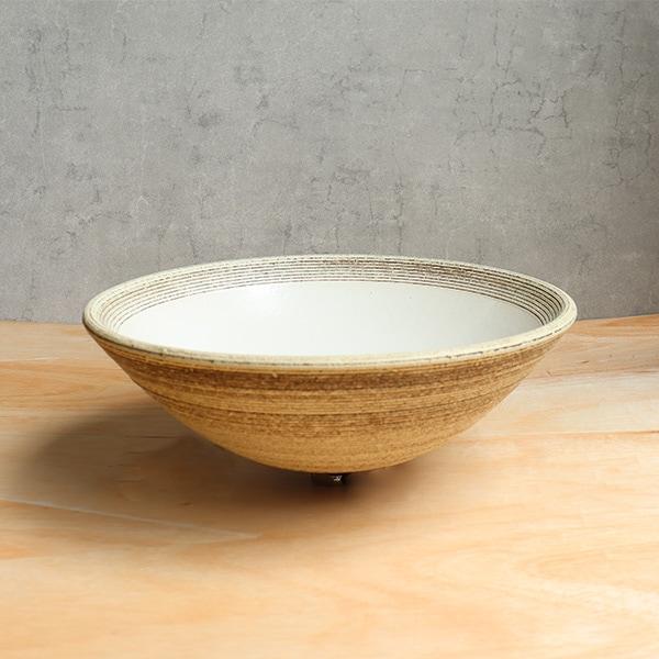 白釉古窯変手洗い鉢【小型サイズ】信楽焼き手洗器！陶器の手水鉢［tr-2298］_2