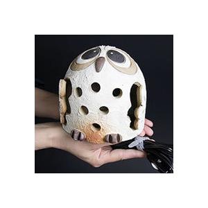 信楽焼きあかり　白フクロウ照明　あんどん　陶器灯り［ak-0065］_2