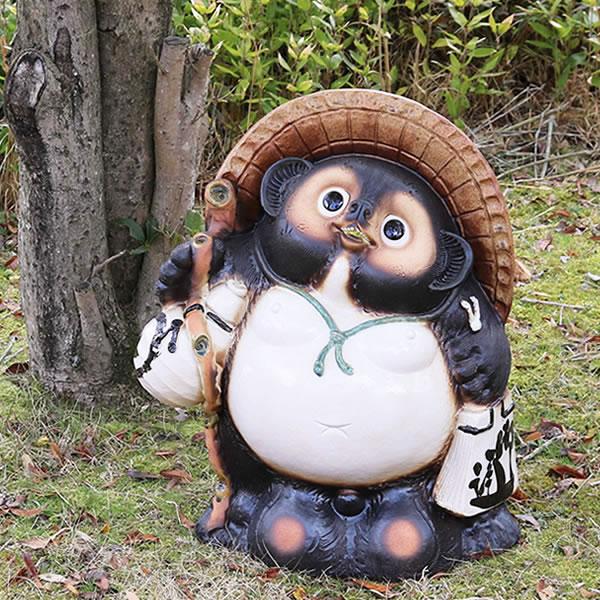 信楽焼きたぬき　20号福々ひねり狸　陶器タヌキ　［ta-0079］_1