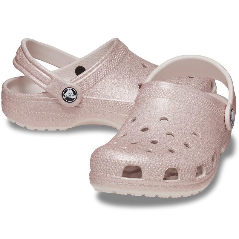 【トドラー】【グリッター】crocs 24SU クロックス サンダル クラシック グリッター クロッグ トドラー TODDLERS'CLASSIC GLITTER CLOG Quartz Glitter 206992-6｜itempost｜03