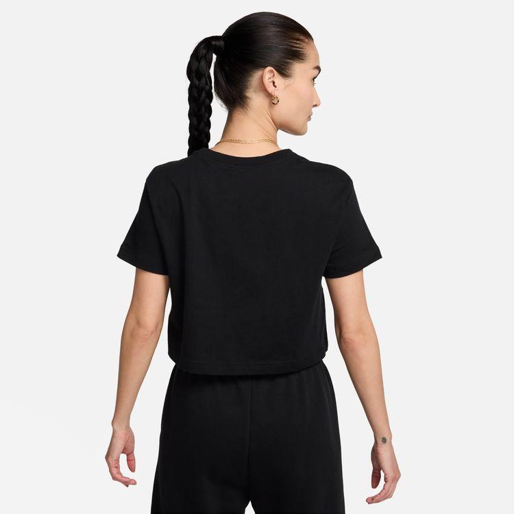 NIKE C/O NIKE WMNS ESSENTIAL CROP ICON FRENCH TERRY T-SHIRT ブラック/ホワイト BV6176-010｜itempost｜10