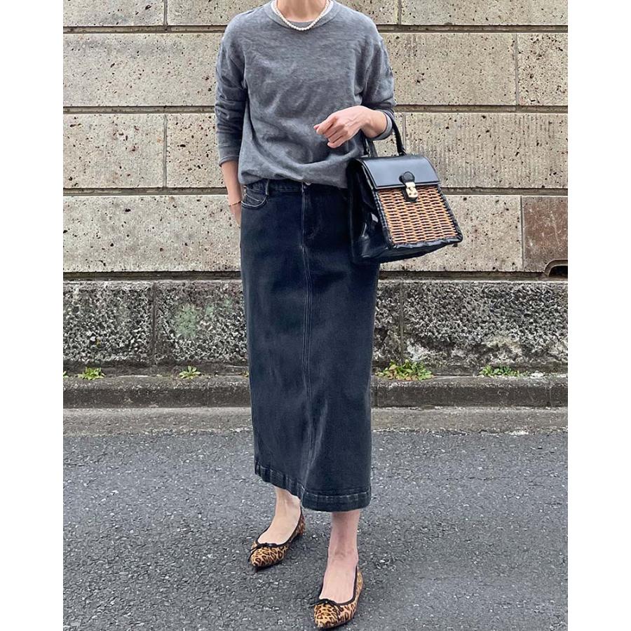 Canaria Style】ストレッチデニム後ろスリットスカート : shopooo by 