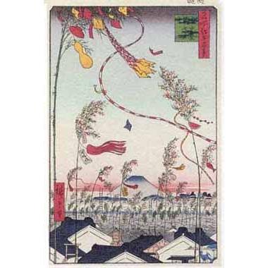 新品本物  No73 市中繁栄七夕祭ー江戸百景 歌川広重 The Hiroshige 100 Famous Views of Edoー その他版画