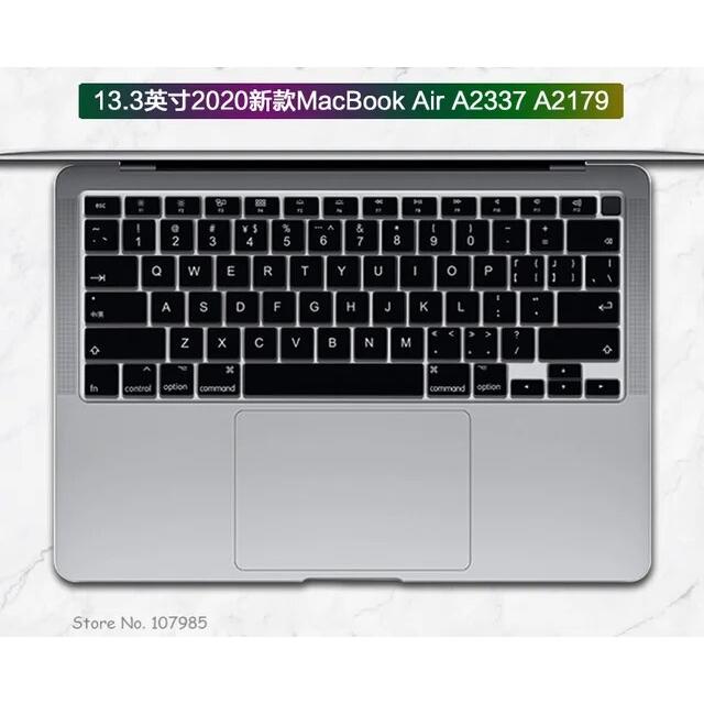 Macbookの新空気13 A2179 A2337タッチid 2020リリースノートパソコンシリコーンus版英語キーボードカバープロテクタースキンフィ｜itemselect｜17